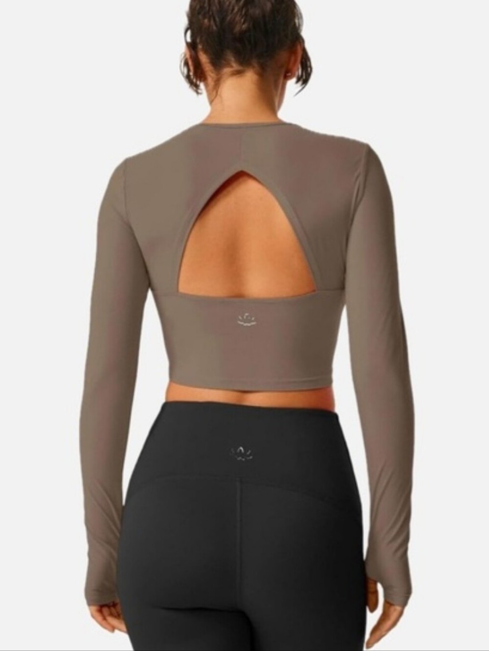 Beyond Yoga |  PowerBeyond Lite Cardio Cropped Pullover Taupe Brown | Medium